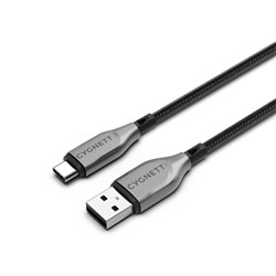 CYGNETT USB A TO USB C 2 Metre Armoured Cable Black